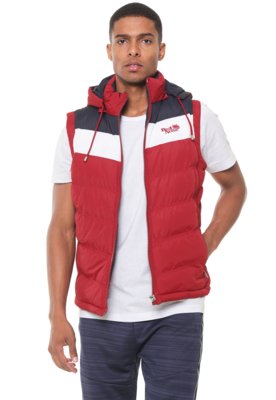 Colete Puffer Red Nose Color Block Vermelho Menor preço em Colete Puffer Red Nose Color Block Vermelho