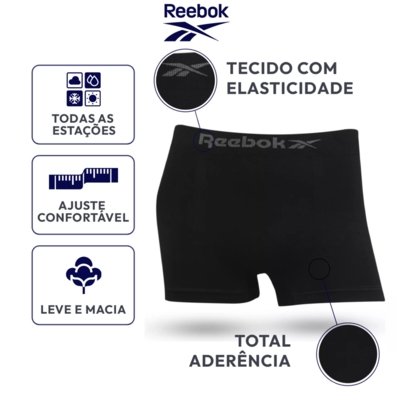Kit 10 Cuecas Reebok Boxer Classic Microfibra Sortido