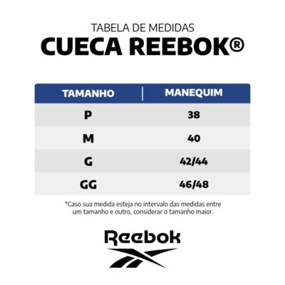 Kit 3 Cuecas Reebok Boxer Classic Microfibra Sortido  Colorido