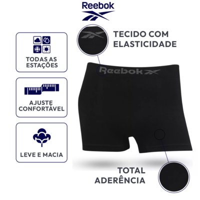 Kit 5 Cuecas Boxer Reebok Microfibra Sortida