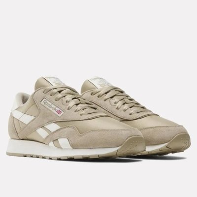 Tênis Reebok CL Nylon Masculino Bege/Branco