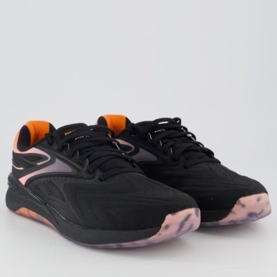 Tênis Reebok Nano X5 Edge Preto e Laranja Feminino