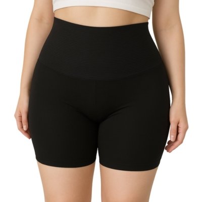 Bermuda Modeladora Reflexo Íntimo Short Segunda Pele Plus Size Compressora Cintura Alta Preto