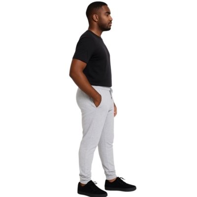 Calça Moletom Masculina Reflexo Íntimo Slim Jogger Com Bolso Cinza