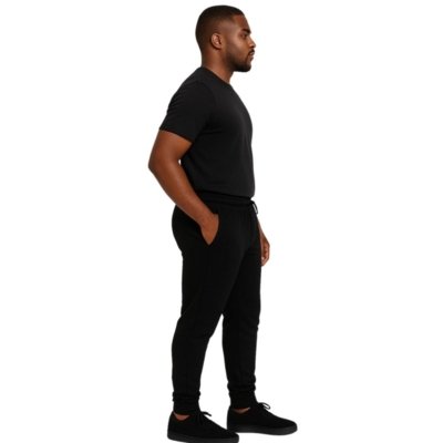 Calça Moletom Masculina Reflexo Íntimo Slim Jogger Com Bolso Preta