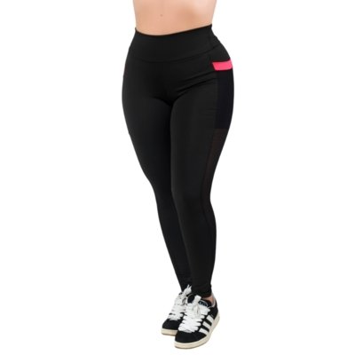 Kit 2 Calça Legging Com Bolso Reflexo Íntimo Cintura Alta Bolso Rosa e Verde