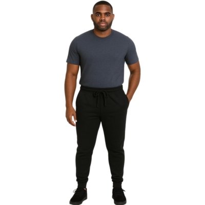Kit 2 Calça Moletom Masculina Reflexo Íntimo Slim Jogger Com Bolso Cinza Claro e Preto
