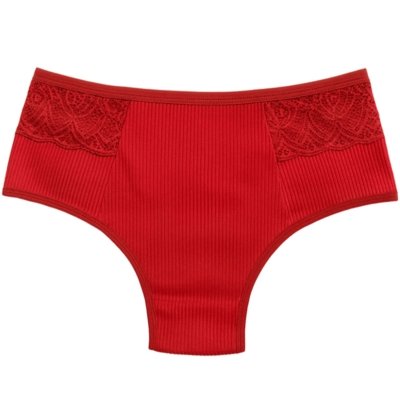 Kit 2 Calcinhas Reflexo Íntimo Com Renda Canelada Lingerie Básica Multicolorida