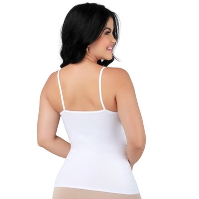 Kit 2 Camisete Segunda Pele Reflexo Íntimo Regata Anágua Alça Fina Rosa e Branco