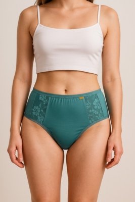 Kit 3 Calcinha Calçola Reflexo Íntimo Plus Size Cintura Alta Com Renda Cores Sortidas