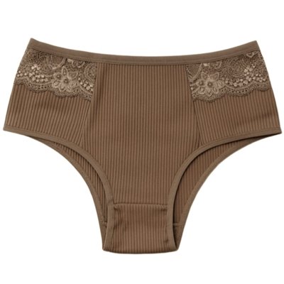Kit 5 Calcinhas Reflexo Íntimo Com Renda Canelada Lingerie Básica Multicolorida