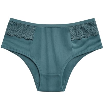 Kit 5 Calcinhas Reflexo Íntimo Com Renda Canelada Lingerie Básica Multicolorida