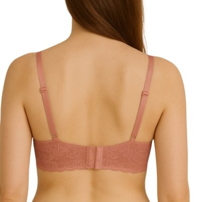 Sutiã Reforçado Plus Size Reflexo Íntimo Em Renda Com Bojo Sustentação Rosa