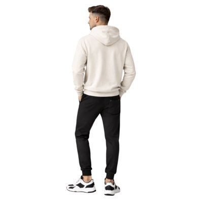 Conjunto Moletom Relaxado Off White e Preto