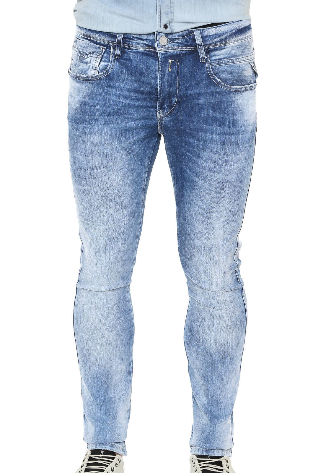 Calça Jeans Replay Skinny Anbass Azul - Compre Agora | Dafiti Brasil