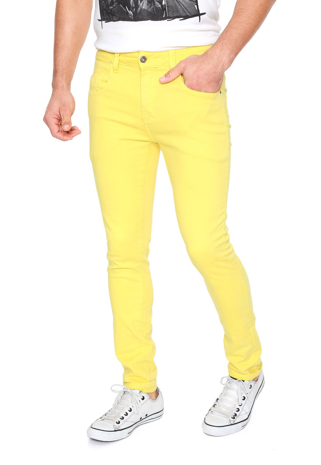 calça amarela masculina