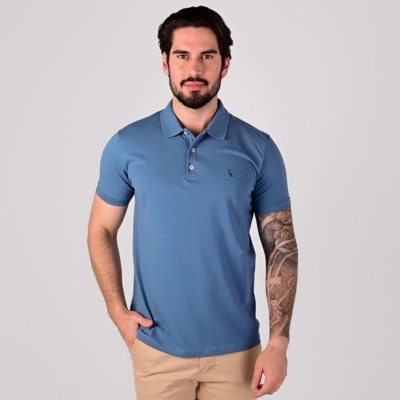 Camisa Polo Reserva Monocromática Azul Raf