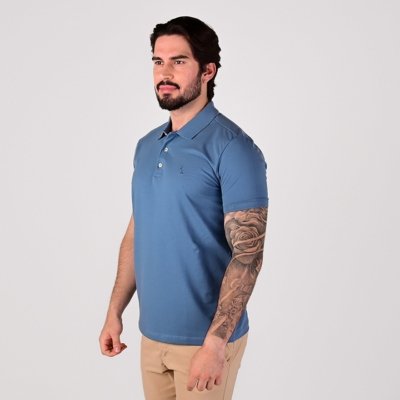 Camisa Polo Reserva Monocromática Azul Raf