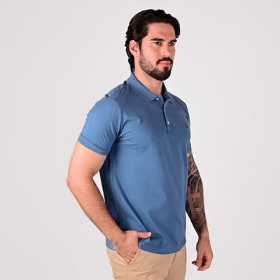 Camisa Polo Reserva Monocromática Azul Raf