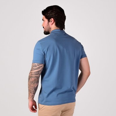 Camisa Polo Reserva Monocromática Azul Raf