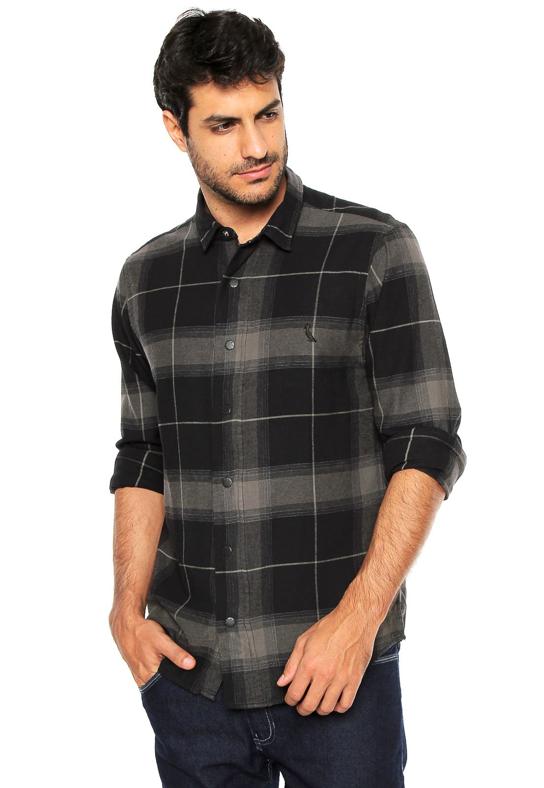 Camisa xadrez best sale masculina preta