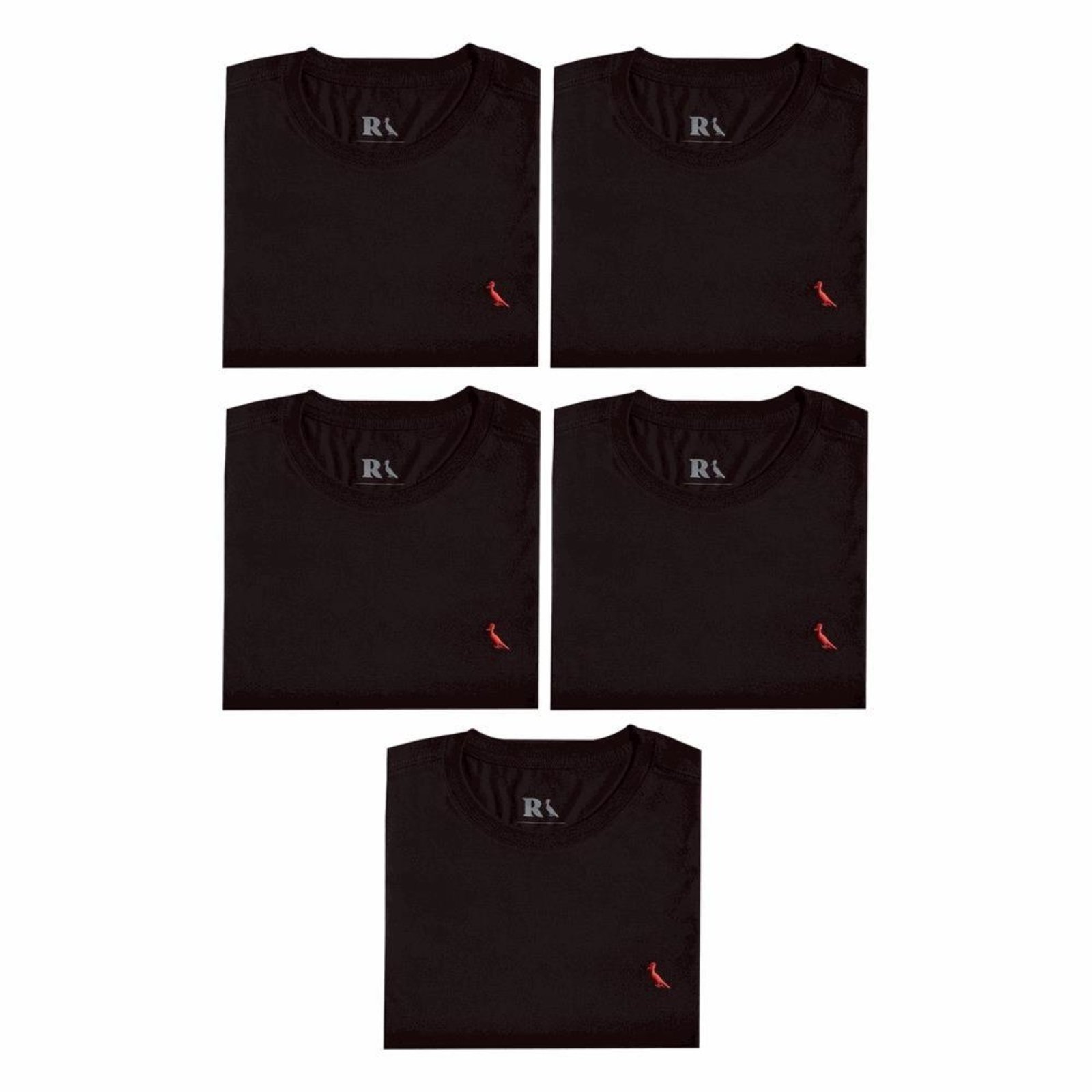 Kit 5 Camisetas Brasa Pica Pau Bordado Reserva Preto