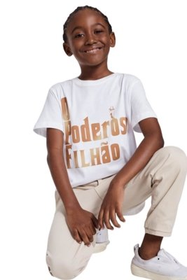 Camiseta Estampada Poderoso Filhão Reserva Mini Branco
