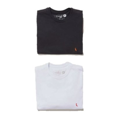 Kit 2 Camisetas Básicas Brasa Reserva Mini Preto