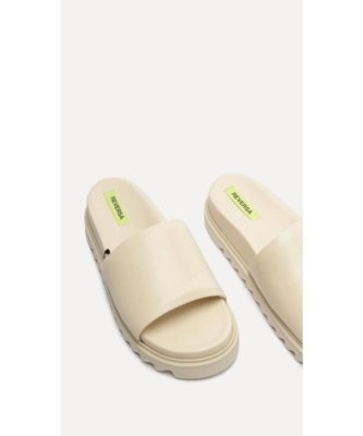 Sandália Rasteira Fem Slide Reversa Off-white