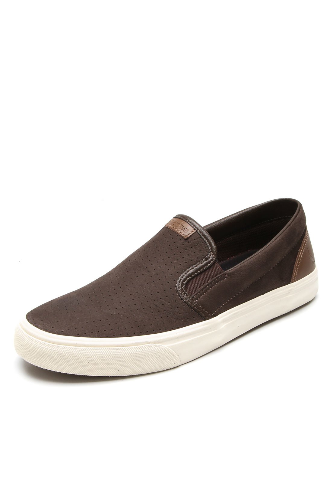 slip on couro marrom