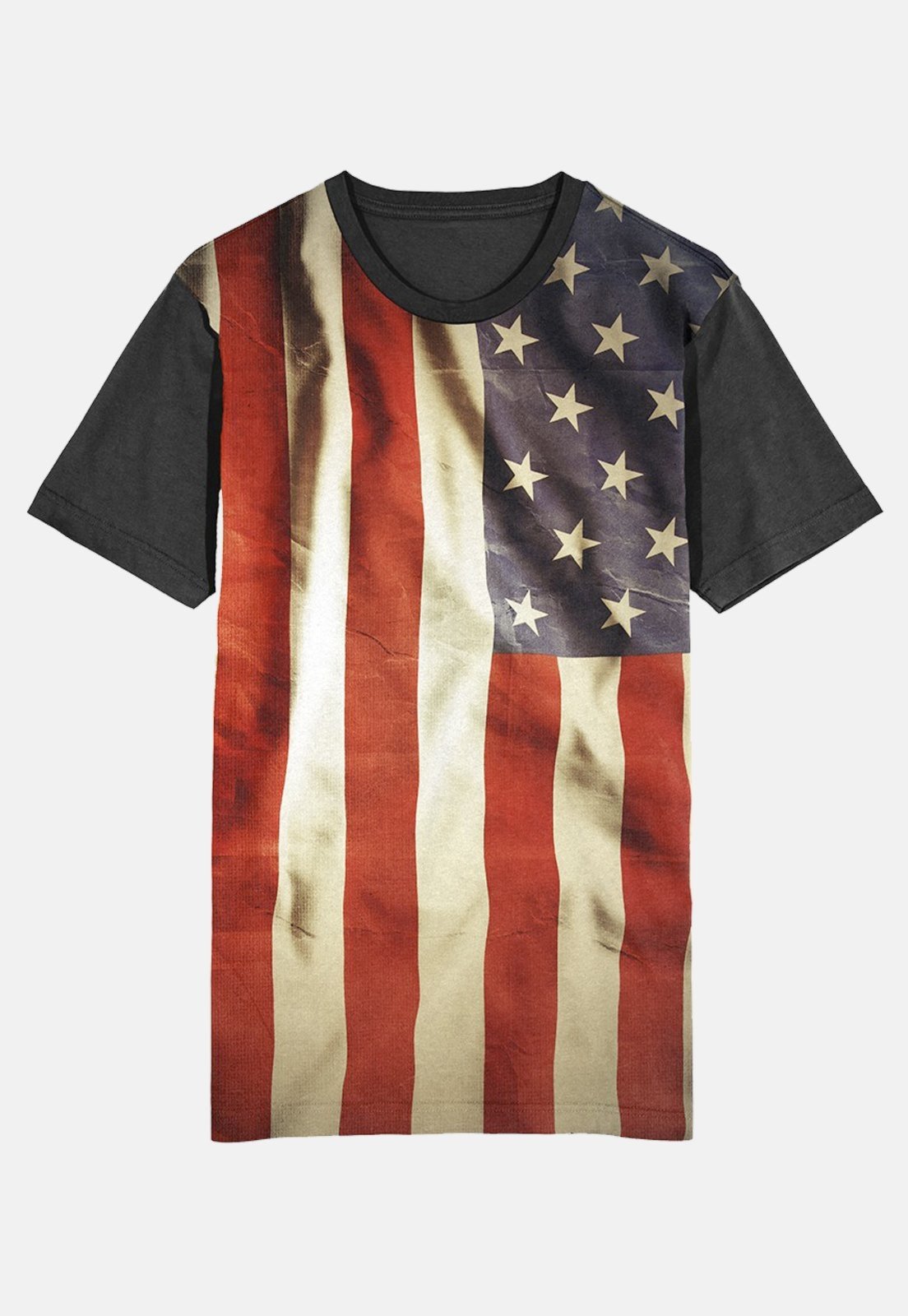 Camiseta - Bandeira do Brasil e dos Estados Unidos