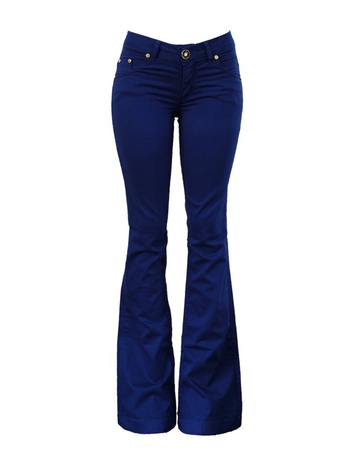 calça jeans flare cintura media