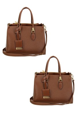 Kit Duas Bolsas Baú Marrom Retta Shoes Menor preço em Kit Duas Bolsas Baú Marrom Retta Shoes