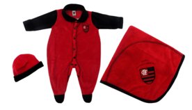 Kit Bebê Reve D'or Sport Manta Plush Flamengo Vermelha E Preta Menor preço em Kit Bebê Reve D'or Sport Manta Plush Flamengo Vermelha E Preta