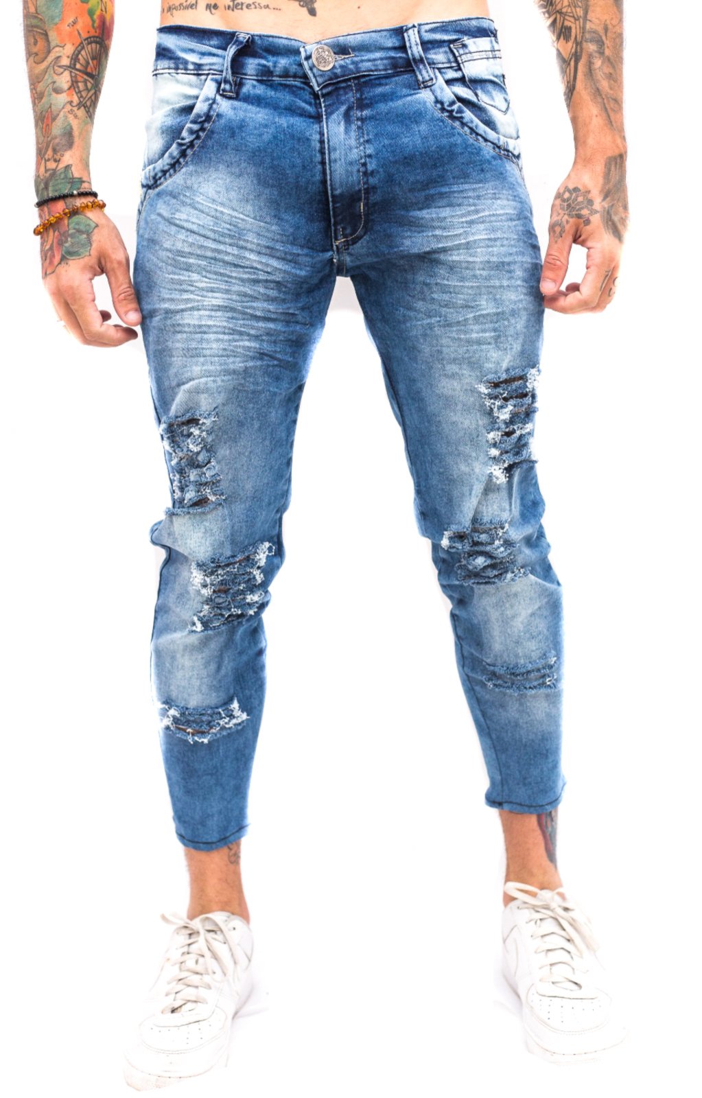 calça capri jeans masculina