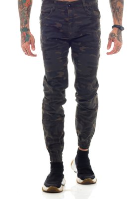 Calça Rich Young Sarja Punho Camuflada Exército Verde Menor preço em Calça Rich Young Sarja Punho Camuflada Exército Verde