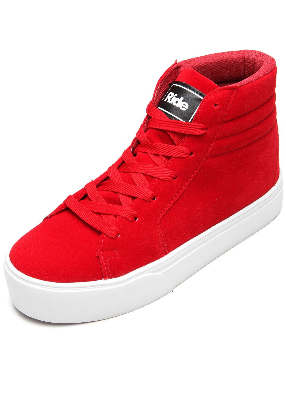 Tenis feminino deals cano alto vermelho