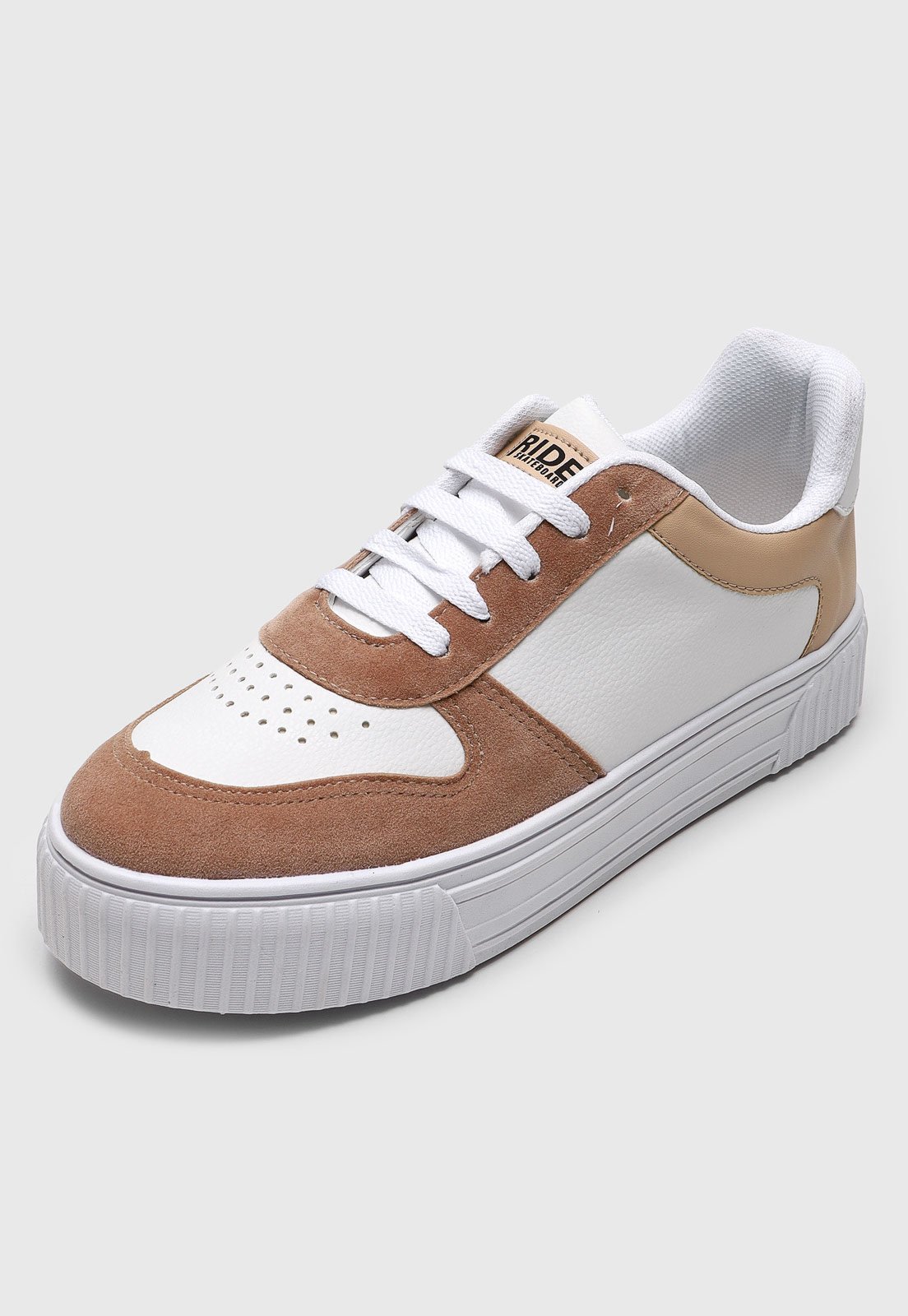 Tenis shops branco com marrom