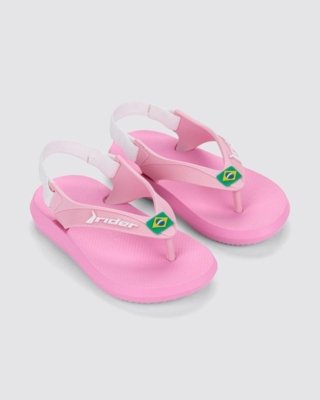 Chinelo Bebê Rider R1 Brasil Rosa