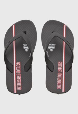 Chinelo Infantil Rider NBA Chicago Bulls Preto