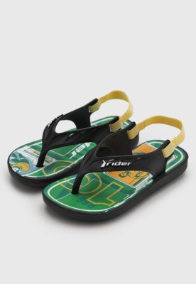 Chinelo Infantil Rider Street Fun Verde e Preto