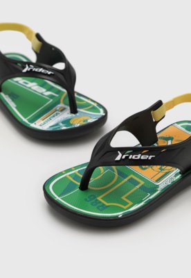 Chinelo Infantil Rider Street Fun Verde e Preto