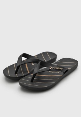 Chinelo Infantil Rider Tiras Finas Preto