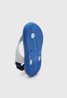 Chinelo Infantil Rider de Dedo com Elástico Traseiro Brasil Azul