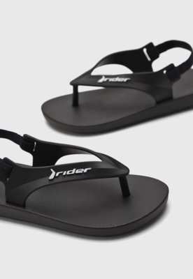 Chinelo Rider Feel Dedo Infantil Preto