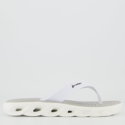 Chinelo Rider R Power Low Cinza e Branco