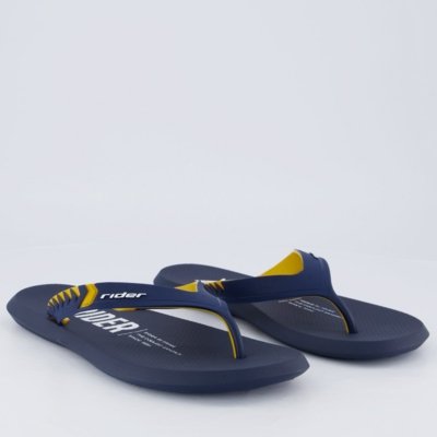 Chinelo Rider R1 Prime Marinho e Amarelo