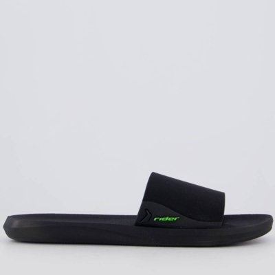 Chinelo Slide Rider Feel Preto e Verde