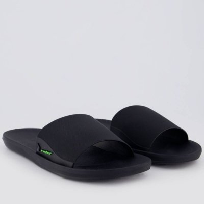 Chinelo Slide Rider Feel Preto e Verde