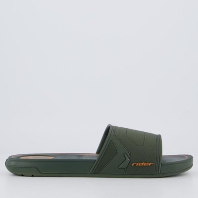 Chinelo Slide Rider Start Verde e Laranja